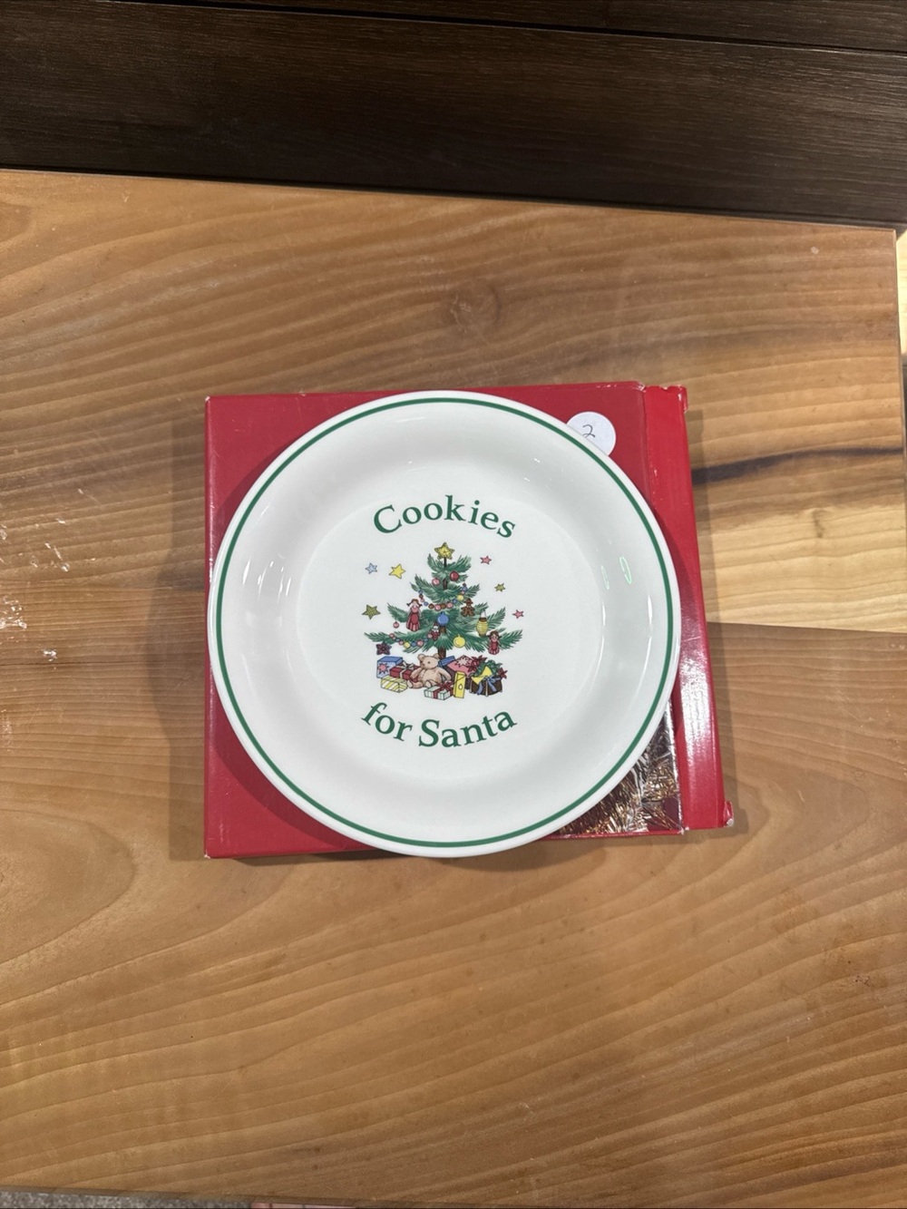 Nikko Ceramics White Holiday 'Cookies for Santa' Plate with Green Trim